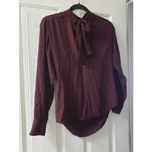Burgundy Aritzia Babaton Long Sleeve Top